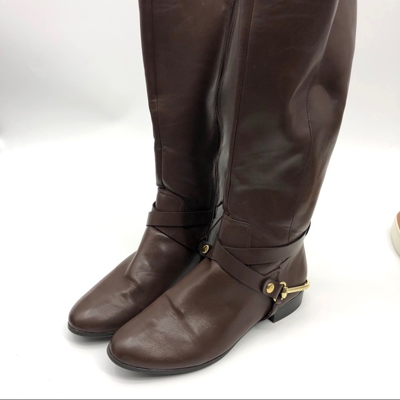 ✨*Flawed*Target Merona Brown Riding Style Knee High Boots Equestrian - Picture 7 of 16